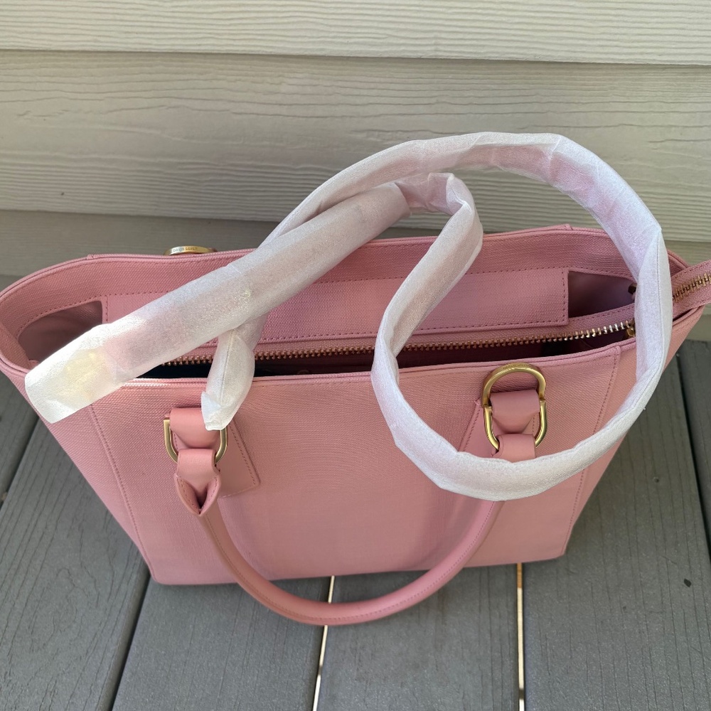 Dagne Dover Pink Tote with Gold Hardware - Picture 4 of 6